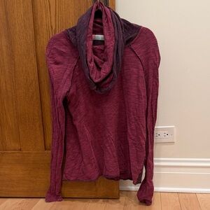 FP Beach Red and Gray Hooded Top